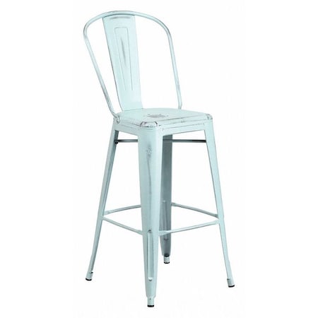 Flash Furniture Distressed Gn-Blue Metal Stool, Material: metal ET-3534-30-DB-GG