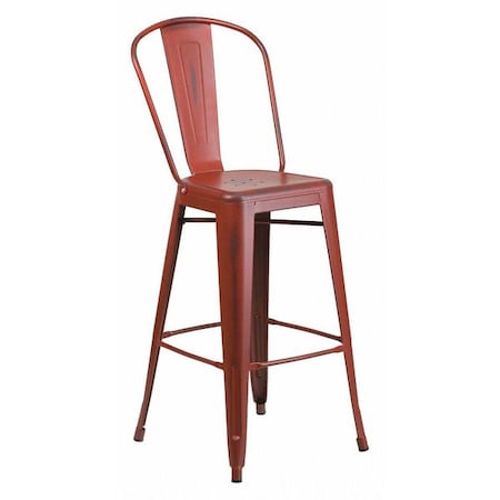 Flash Furniture Distressed Red Metal Stool, Material: Rubber ET-3534-30-RD-GG