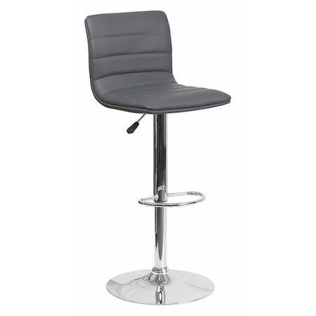 Flash Furniture Gray Vinyl Barstool, Adj Height CH-92023-1-GY-GG