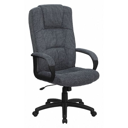 Flash Furniture Contemporary Chair Gray High Back Exec Chair, Fixed Arms, 19-3/4" to 22-3/4" Height, Polypropylene BT-9022-BK-GG