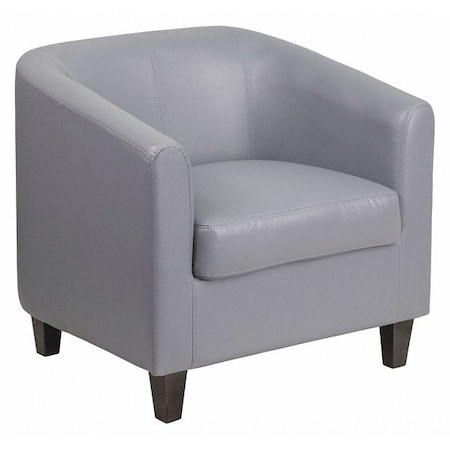 Flash Furniture Transitional Lounge Chair, Black Back, 29-3/4 in W 29" L 28" H, Sloping, Leather Seat BT-873-GY-GG