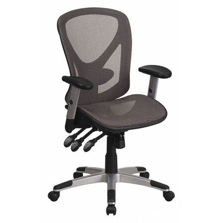 Flash Furniture Contemporary Chair Adjustable Arms, 16-1/4" to 20" Height, Mesh, Gray GO-WY-136-3-GG