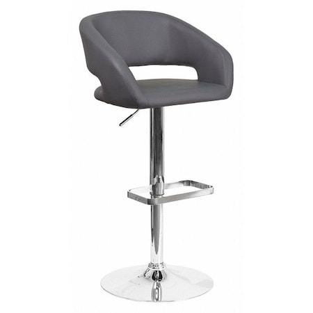 Flash Furniture Gray Vinyl Adjustable Height Barstool CH-122070-GY-GG
