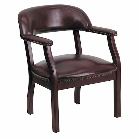 Flash Furniture Traditional Luxurious Conference Chair, 24 in W 27" L 31-1/2" H, Upholstered Straight, Vinyl Seat B-Z105-OXBLOOD-GG