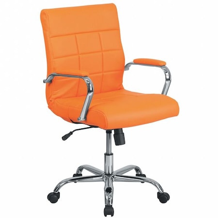 Flash Furniture Contemporary Chair Fixed Arms, 18-1/2" to 22-1/4" Height, Metal, Orange GO-2240-ORG-GG