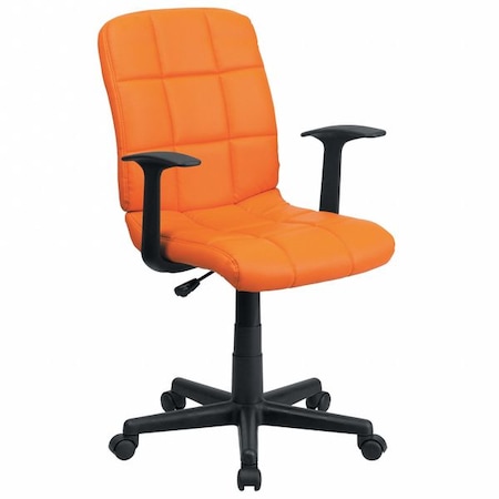 Flash Furniture Metal Contemporary Chair, 16-3/4" to 21-3/4, Fixed Arms, Orange GO-1691-1-ORG-A-GG