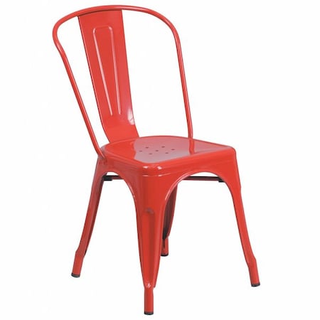 Flash Furniture Red Metal Indoor-Outdoor Stackable Chair CH-31230-RED-GG