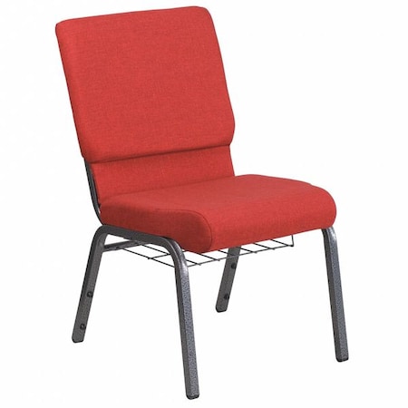 Flash Furniture Hercules Church Chair, 19-1/4 in W 25" L 33-1/4" H, Fabric Seat FD-CH02185-SV-RED-BAS-GG