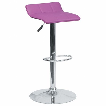 Flash Furniture Purple Vinyl Barstool, Adj Height DS-801B-PUR-GG