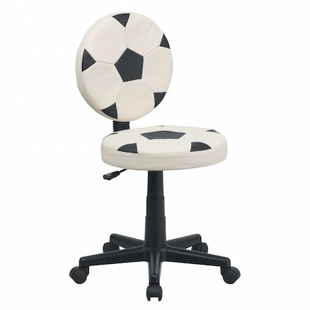 Flash Furniture Metal Task Chair, 17" to 21-1/2", Black and White BT-6177-SOC-GG