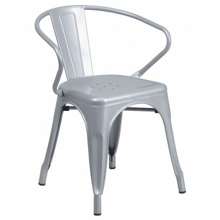 Flash Furniture Contemporary Chair, 21-1/2 in W 19" L 27-3/4" H, Integrated CH-31270-SIL-GG