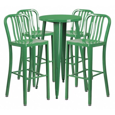 Flash Furniture Green Metal Bar Set, 24RD CH-51080BH-4-30VRT-GN-GG