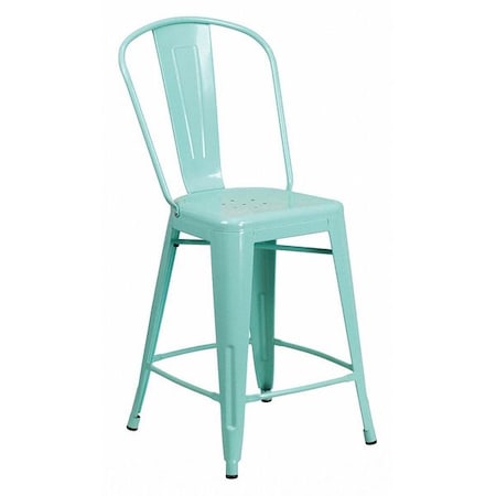Flash Furniture Mint Metal Outdoor Stool, 24" ET-3534-24-MINT-GG