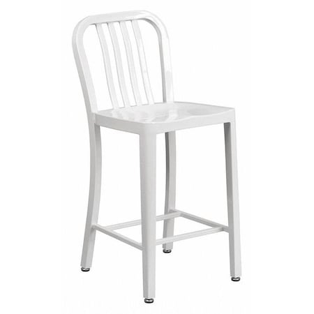 Flash Furniture 24" High White Metal Counter Height Stool CH-61200-24-WH-GG