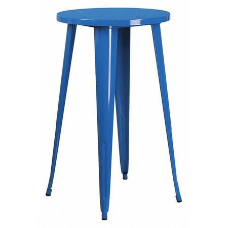 Flash Furniture Round 24" L, 24" W, 41" H, Galvanized Steel, Rubber Top, Blue CH-51080-40-BL-GG