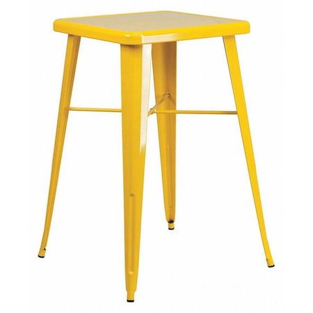 Flash Furniture Square 27.75" L, 27.75" W, 40" H, Metal Top, Yellow CH-31330-YL-GG