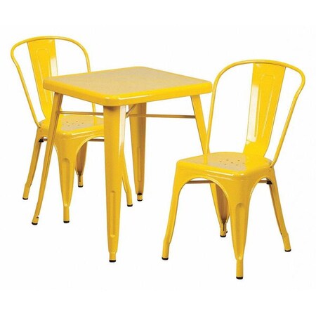 Flash Furniture Square 27.75" W, 27.75" L, 29" H, Metal, Yellow CH-31330-2-30-YL-GG