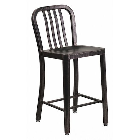 Flash Furniture 24" High Black-Gold Metal Counter Height Stool CH-61200-24-BQ-GG