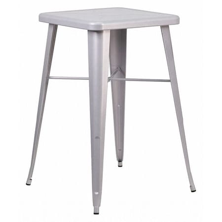 Flash Furniture Square 27.75" L, 27.75" W, 40" H, Metal Top, Grey CH-31330-SIL-GG