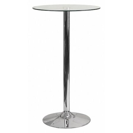 Flash Furniture Round 23.75" W, 23.75" L, 41.75" H, Glass, White CH-3-GG