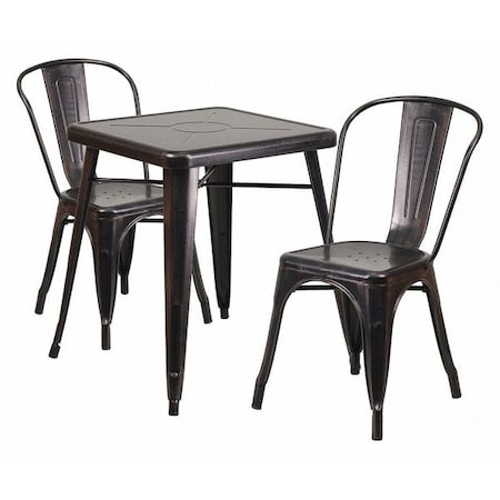 Flash Furniture Square 27.75" W, 27.75" L, 29" H, Metal, Gold CH-31330-2-30-BQ-GG
