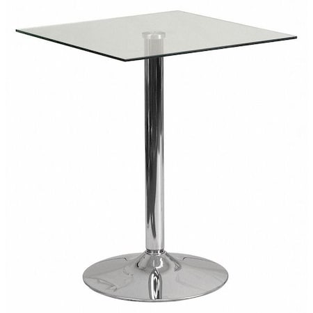 Flash Furniture Square 23.75" W, 23.75" L, 30" H, Glass, White CH-4-GG