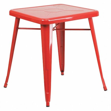 Flash Furniture Square Red Metal Table, 23.75SQ, 27.75" W, 27.75" L, 29" H, Metal Top, Red CH-31330-29-RED-GG