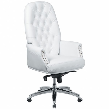 Flash Furniture Executive Chair Fixed Arms, 21" to 23-1/4" Height, Foam, White BT-90269H-WH-GG