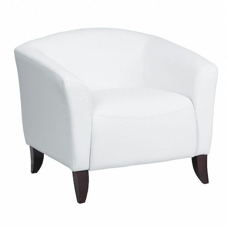 Flash Furniture Hercules Imperial Chair, 33-1/2 in W 31" L 29" H, Sloping, Leather Seat 111-1-WH-GG