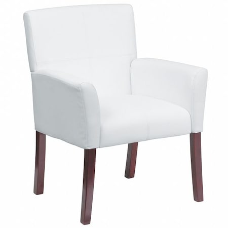 Flash Furniture Contemporary Executive Side Reception Chair, White Back, 26-1/2 in W 23" L 35-1/4" H, Padded Curved BT-353-WH-GG