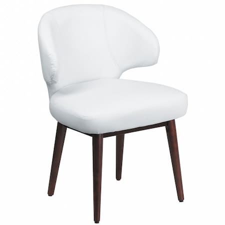 Flash Furniture Contemporary Side Reception Chair, White Back, 23-1/2 in W 24" L 33-3/4" H, Leather Seat BT-2-WH-GG
