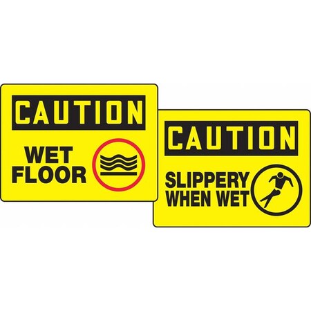 Accuform Quik Sign Fold-Ups Floor Sign, 18" H, 24" W, Plastic, Rectangle, English, PFK639 PFK639