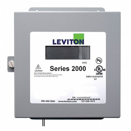 Leviton Energy Meter, Lcd, 120/208Vac Wye 2K208-4W