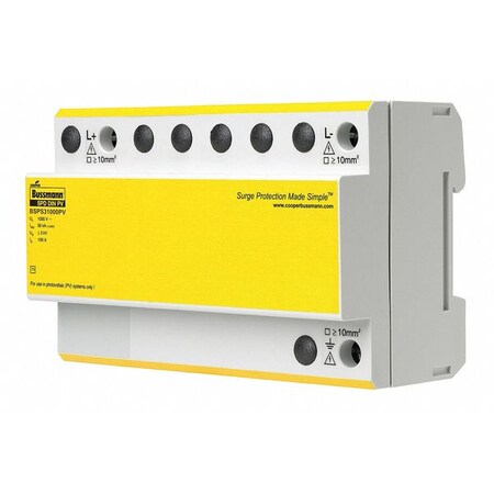 Eaton Bussmann Surge Protection Device, PV Phase, 1000VDC, 3 Poles, 3 BSPS31000PV
