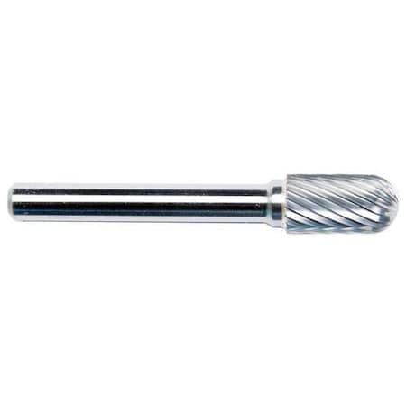 Zoro Select Carbide Bur, Cylindrical Ball Nose, 1/4 19D683 | Zoro
