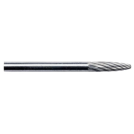 Zoro Select Carbide Bur, Round Nose Tree, 1/4 19D718