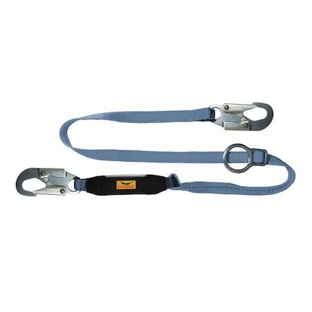 Condor Shock Absorbing Lanyard, 6 ft. Length, Snap Hook, Steel, 1 Leg(s), 310 lb. Weight Capacity 19F388
