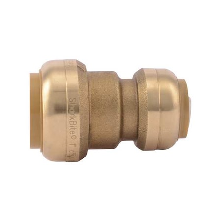 Sharkbite Reducing Coupling, 1 in x 3/4 in Tube Size, Brass, Brass U060LF