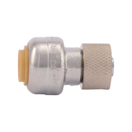 Sharkbite 1/4" x 3/8" Tube DZR Brass Stop Adapter U3523LF
