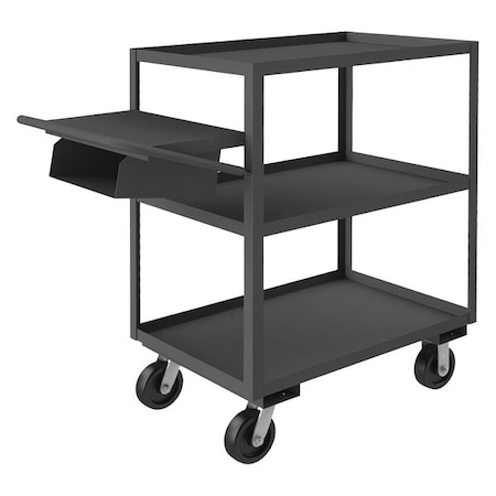 Zoro Select Order-Picking Utility Cart with Lipped Metal Shelves, Steel, 3,600 lb Load Capacity, 3 Shelves OPCPFS-243648-3-6PH-95