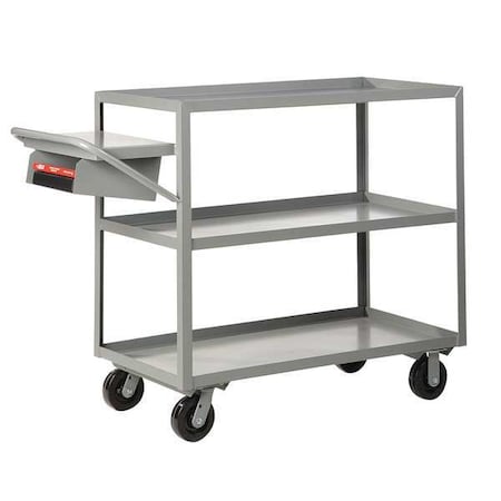 Little Giant Multi-Shelf Order Picking Cart, Steel, 3600 lb Load Capacity, 3 Shelves, 64 in L, 30 in W 3ML30486PHWSP