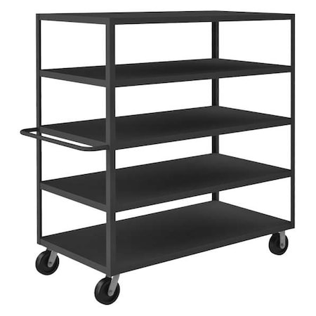 Zoro Select Utility Cart with Flush Metal Shelves, Steel, 3,000 lb Load Capacity, 5 Shelves, 78 1/2 in L RSC-306066-5-3K-ALD-95
