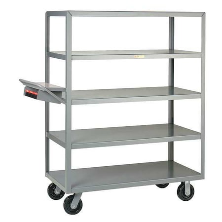 Little Giant Order-Picking Utility Cart with Flush Metal Shelves, Steel, 3,600 lb Load Capacity, 5 Shelves 5M-2448-6PH-WSP