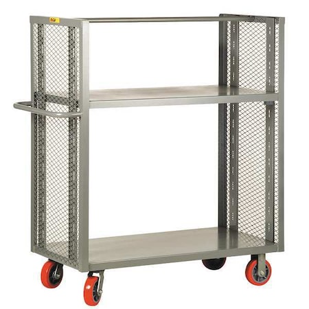 Little Giant 12 ga. Steel 2 Sided Mesh Stock Cart 3600 lb. Capacity, 54"L x 30"W x 57"H DET2-A-3048-6PY