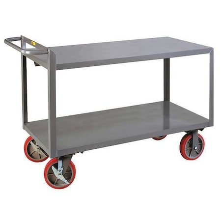 Little Giant Utility Cart with Flush Metal Shelves, Steel, 3,600 lb Load Capacity, 2 Shelves, 65 1/2 in L G-3060-8PYBK