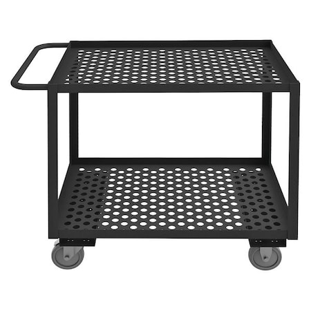 Zoro Select Flow-Through Utility Cart with Perforated Lipped Metal Shelves, Steel, 1,200 lb Load Capacity RSCM-2436-2-95