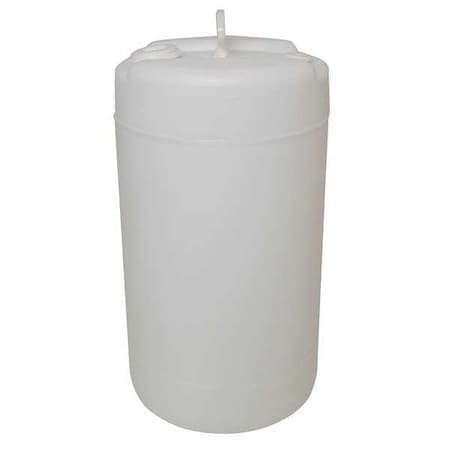 Zoro Select Closed Head Transport Drum, Polyethylene, 15 gal, Unlined, White THP15N