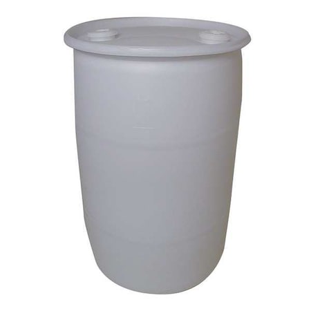 Zoro Select Closed Head Transport Drum, Polyethylene, 30 gal, Unlined, Translucent White THO30N