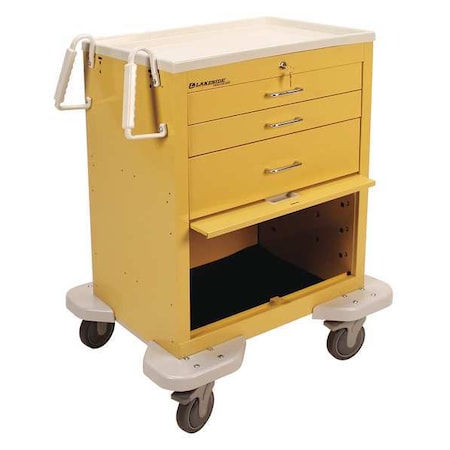 Lakeside General Medical Supply Cart with Drawers, Steel, 300 lb Load Capacity, 1 Shelves, 25 in L, 32 in W C-324-P2K-1Y