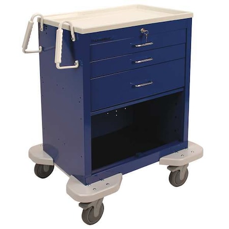 Lakeside Medical Procedure Cart, Steel, 300 lb Load Capacity, 1 Shelves, 25 in L, 32 in W, 40 in H C-324-P2K-1B